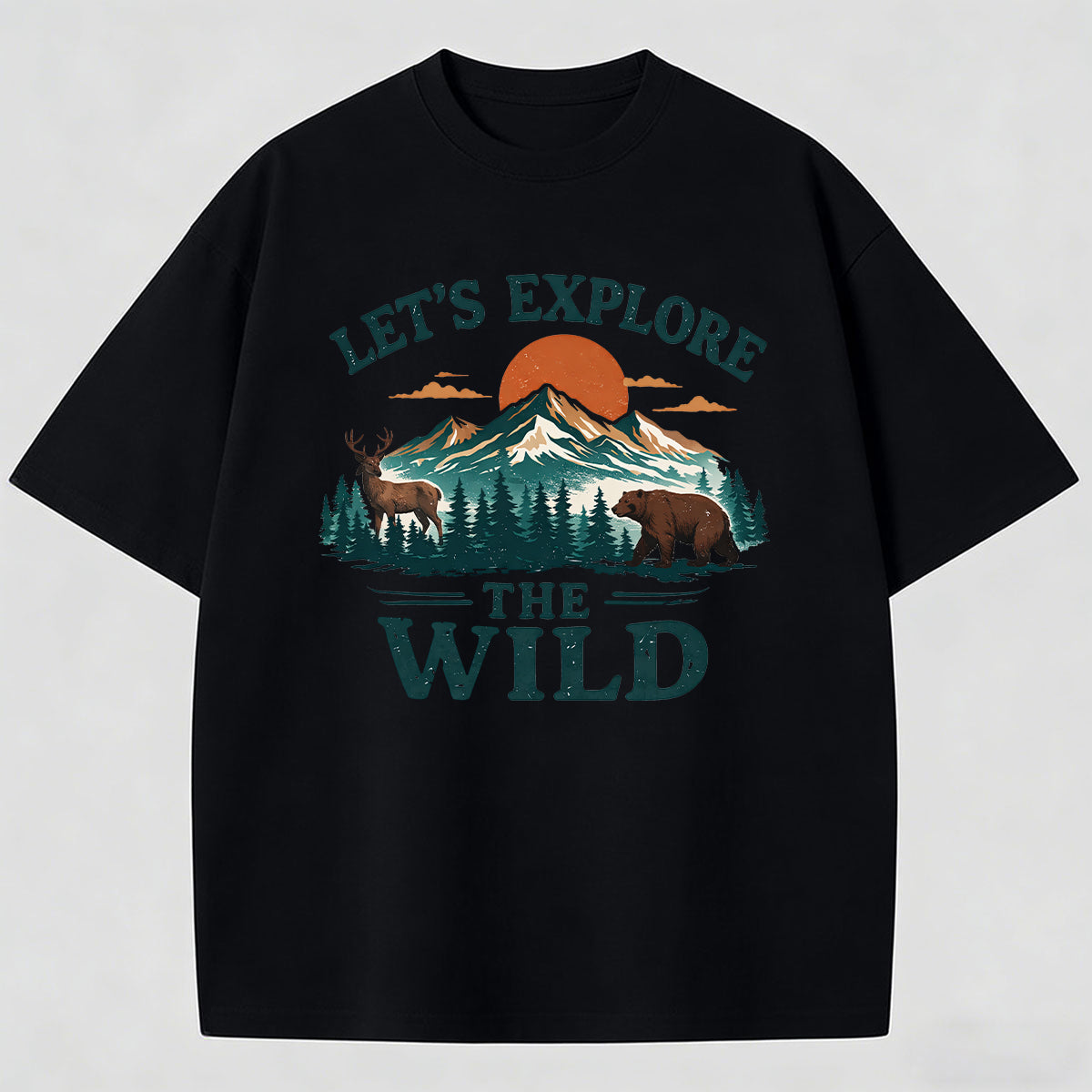 Men's Landscape Painting Print Cotton T-Shirt