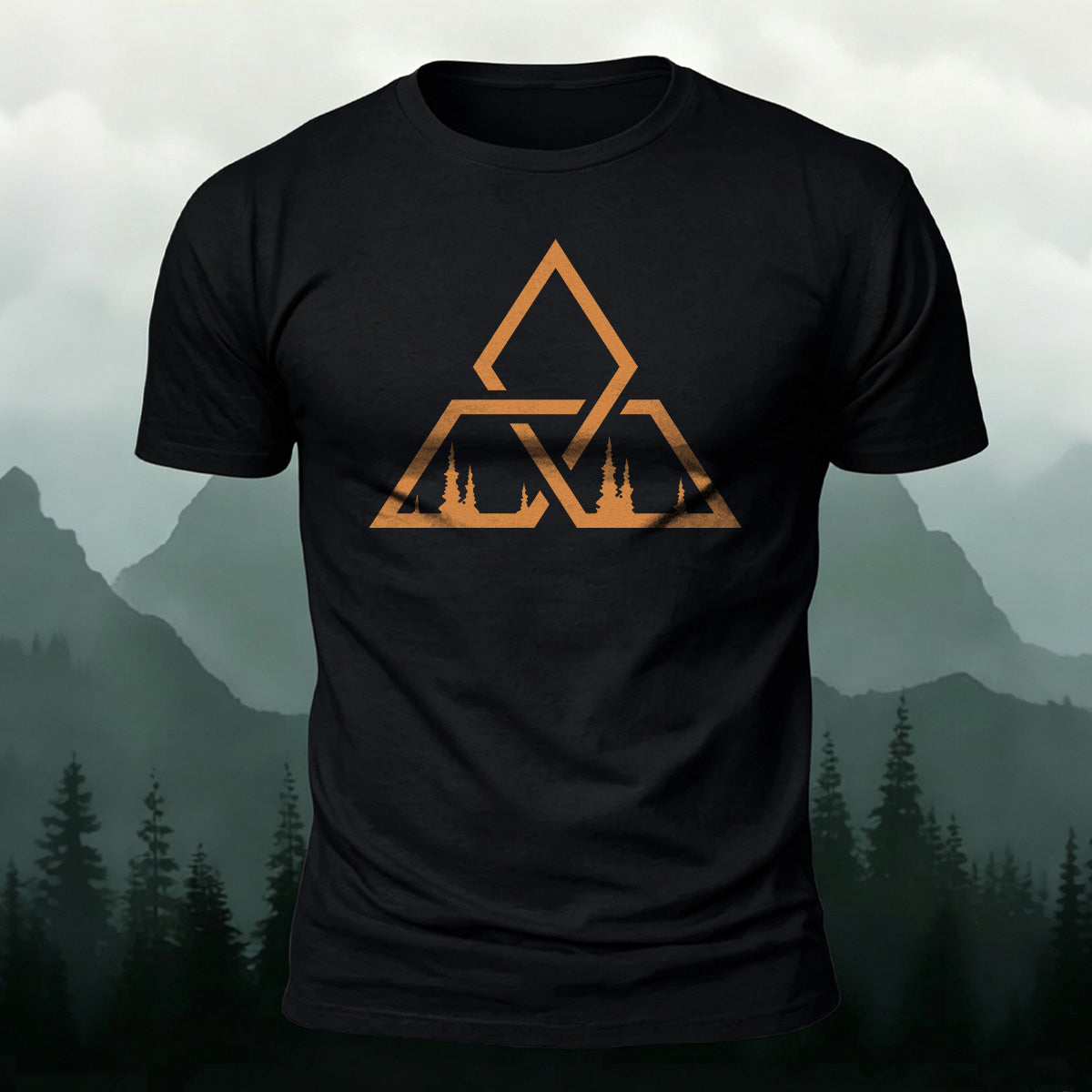 Geometric Pattern Minimalist Soft-touch Feel T-shirt