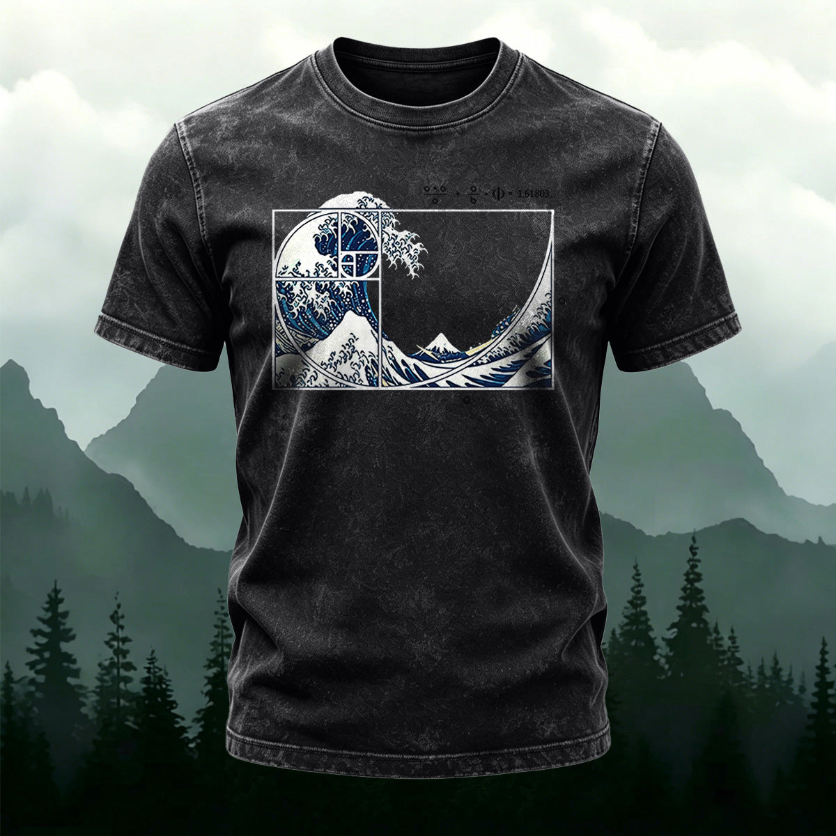 Surging Wave Print Ultra-soft Fabric Casual T-Shirt