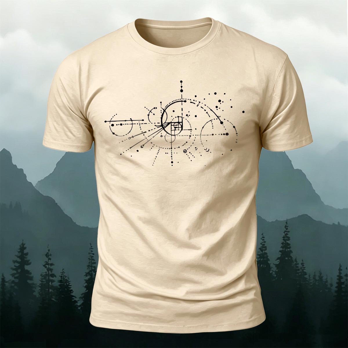 Creative Geometric Print Casual Cotton T-Shirt