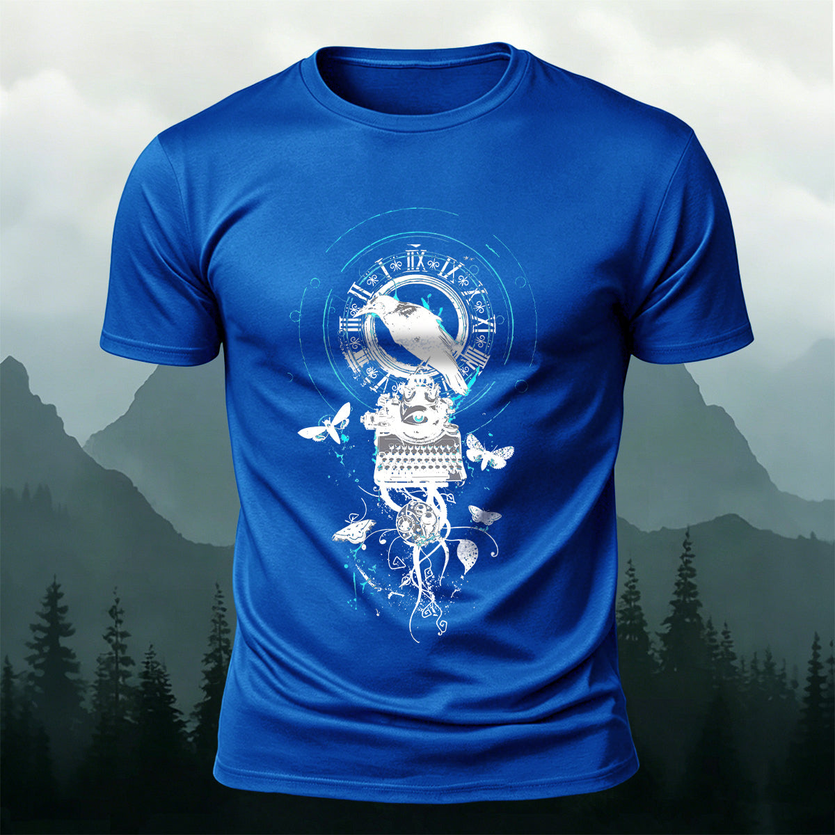 Artistic Bird Print Fashionable 100% Cotton T-Shirt