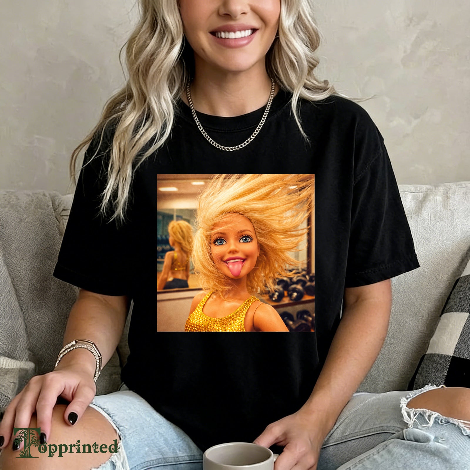 Meme Making A Face Cotton Printed T-Shirt