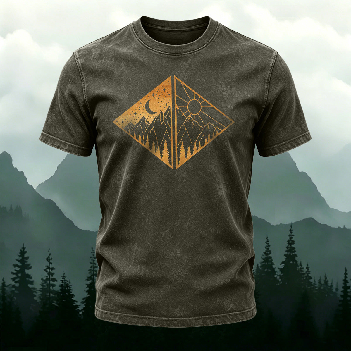 Scenic Geometric Patterns Ultra-soft Fabric T-Shirt