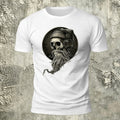 Vintage Skull Headphones Print Casual Cotton T-Shirt