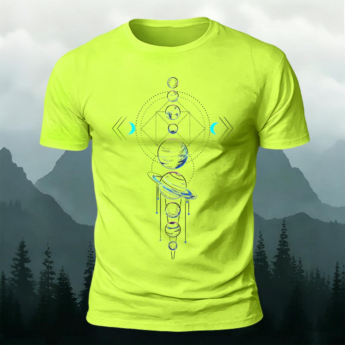 Science Fiction Universe Printed Casual Cotton T-Shirt