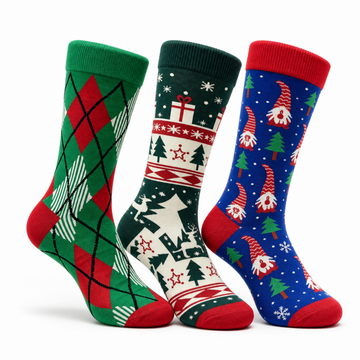 Christmas Pattern Argyle Crew Socks