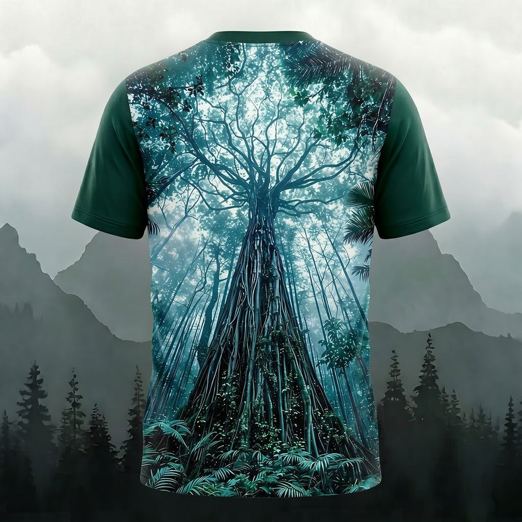 Mysterious Ancient Tree Print Casual Fashion T-Shirt