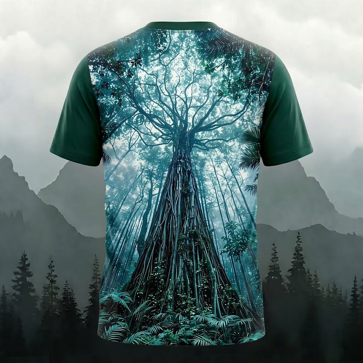 Mysterious Ancient Tree Print Casual Fashion T-Shirt