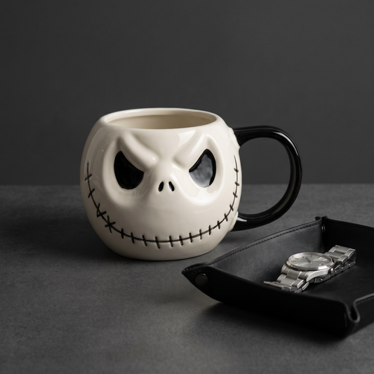 Ceramic Embossed Jack Skellington Mug