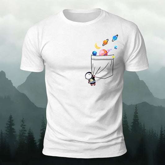 Astronaut Fun Print Premium Cotton Casual T-Shirt