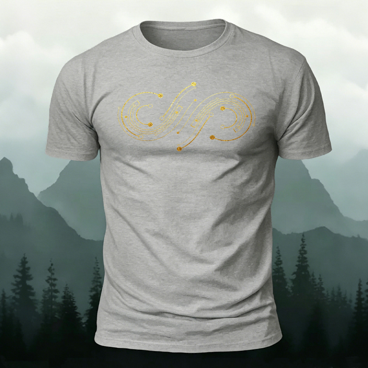 Minimalist Line Pattern Personality Premium Cotton T-Shirt