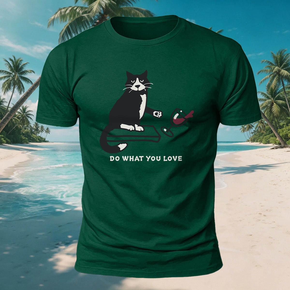 Kitten Spilling a Drink Print  Versatile Cotton T-Shirt