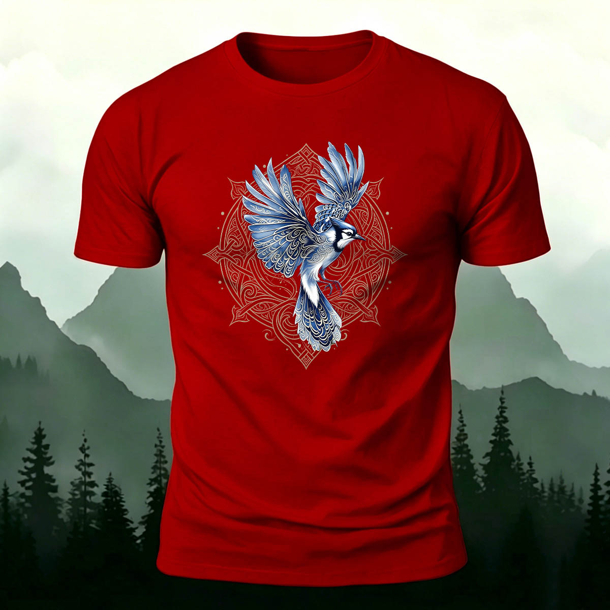 Artistic Bird Graphic Casual Skin-Friendly T-Shirt