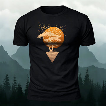 Sunset Forest 100% Cotton Casual T-Shirt