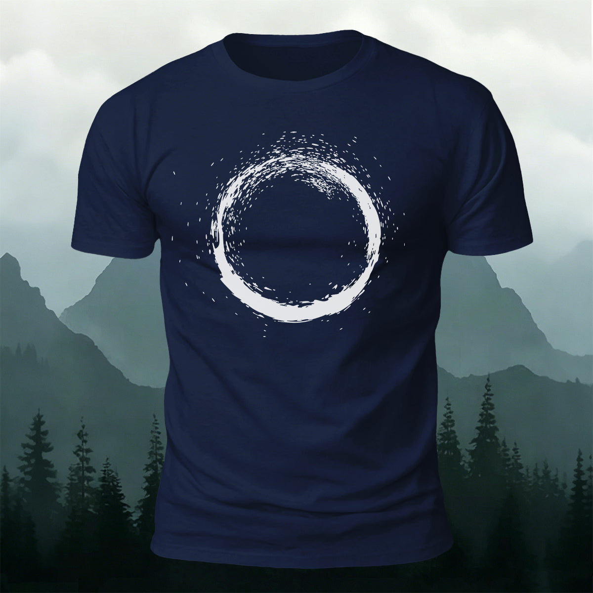 Artistic Zen-Inspired Print Casual Cotton T-Shirt