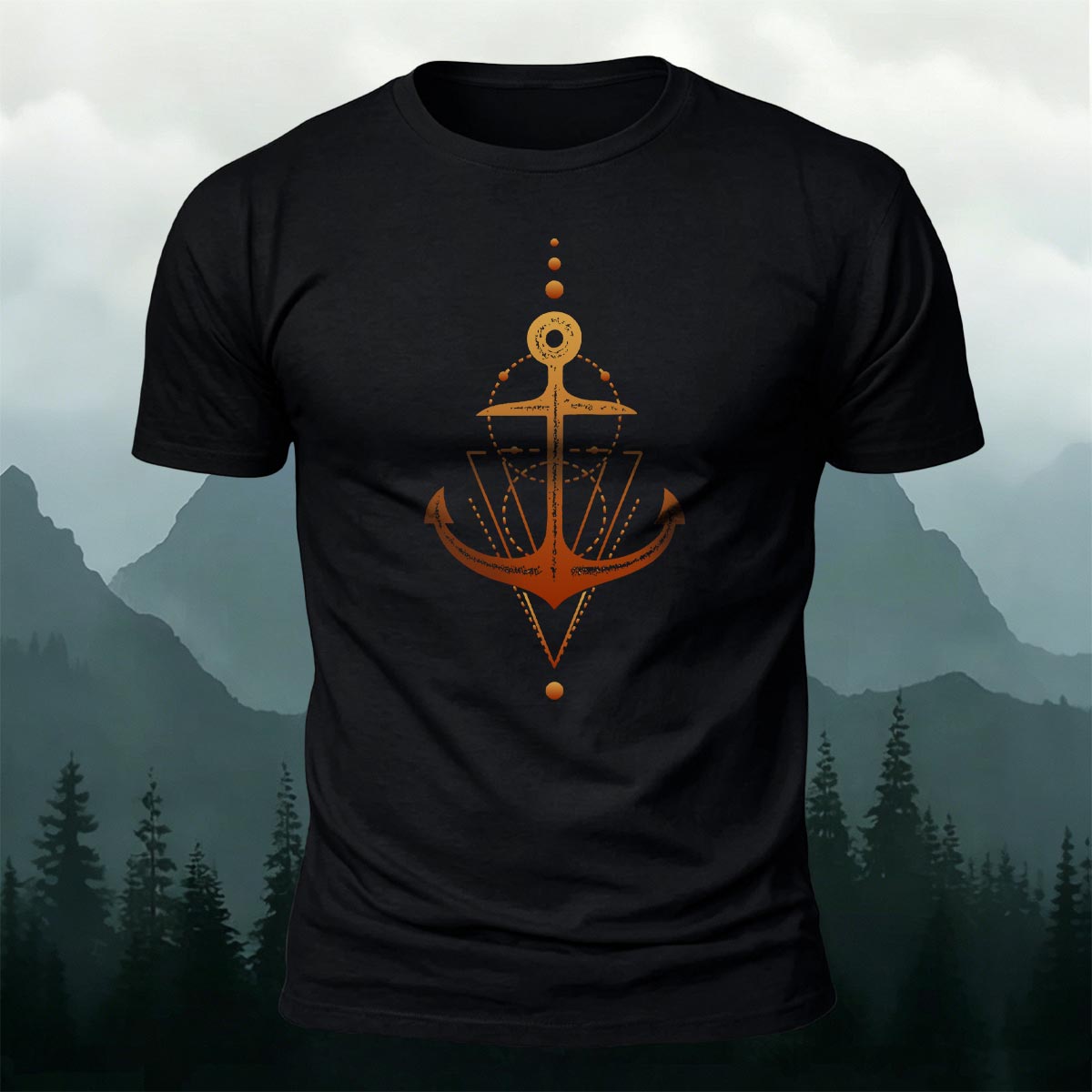 Geometric Nautical Graphic Soft Skin-friendly Tee