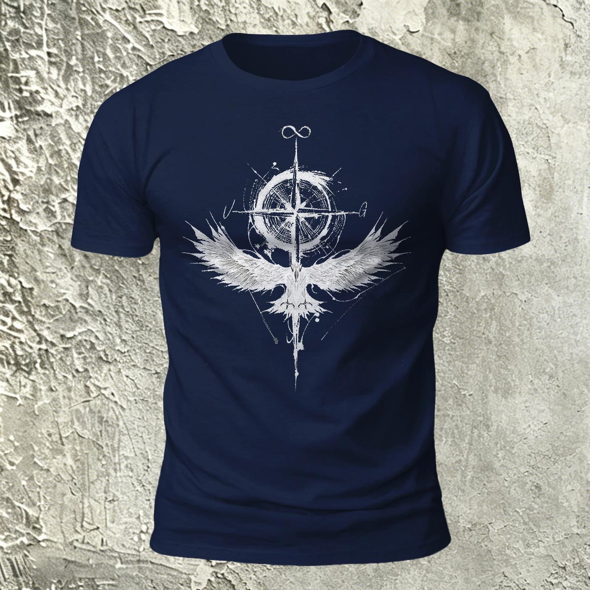 Nautical Pattern Trend Casual Skin-friendly T-shirt Navy