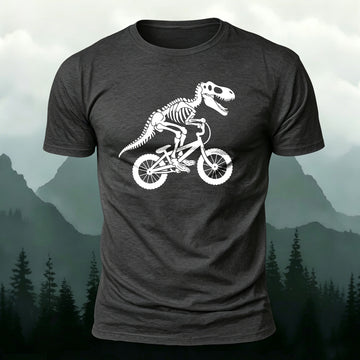 Dinosaur Fossil Cycling Art Print 100% Cotton T-Shirt