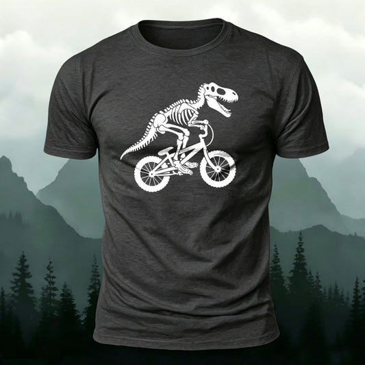 Dinosaur Fossil Cycling Art Print 100% Cotton T-Shirt