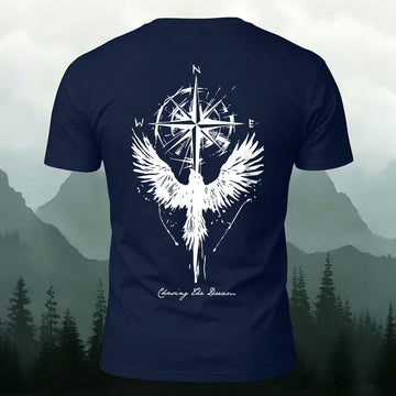 Phoenix Compass Print Casual Cotton T-Shirt