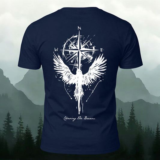 Phoenix Compass Print Casual Cotton T-Shirt