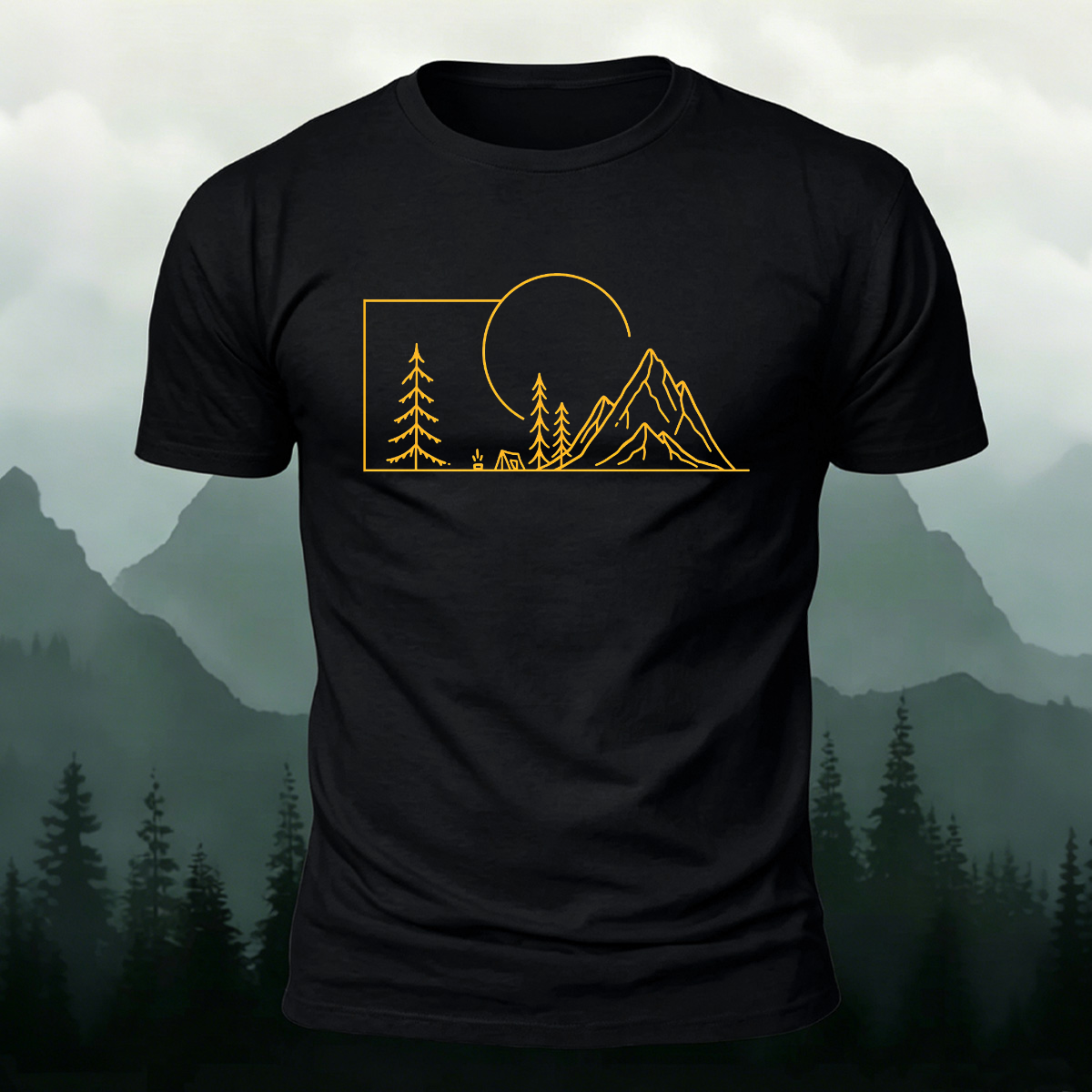 Minimalist Forest Nature Outdoor Casual Cotton Tee