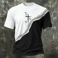 Cross Black and White Colorblock Trendy Casual T-Shirt