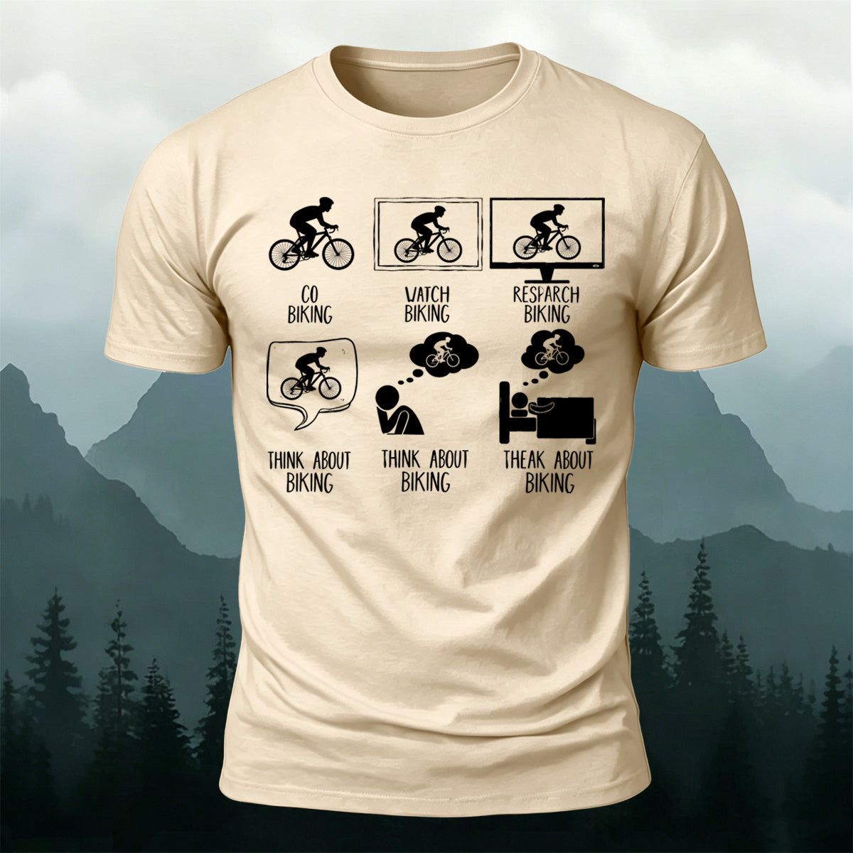 Fun Cycling Hobbyist Casual 100% Cotton T-Shirt