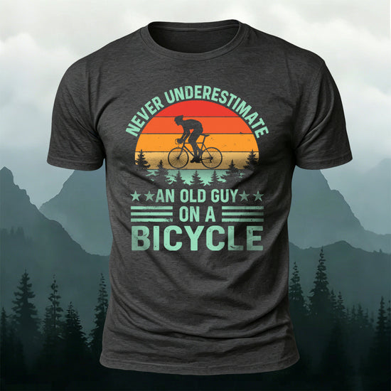 Cycling Spirit Printed Casual Breathable Material T-Shirt Dark Grey