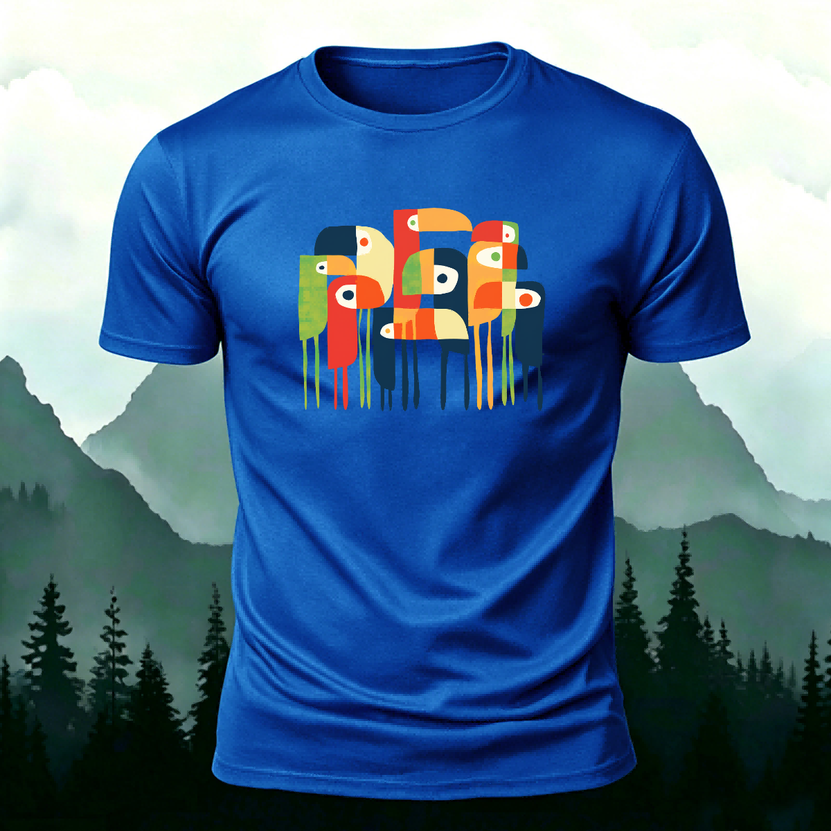 Abstract Bird Artistic Casual Premium Cotton T-Shirt