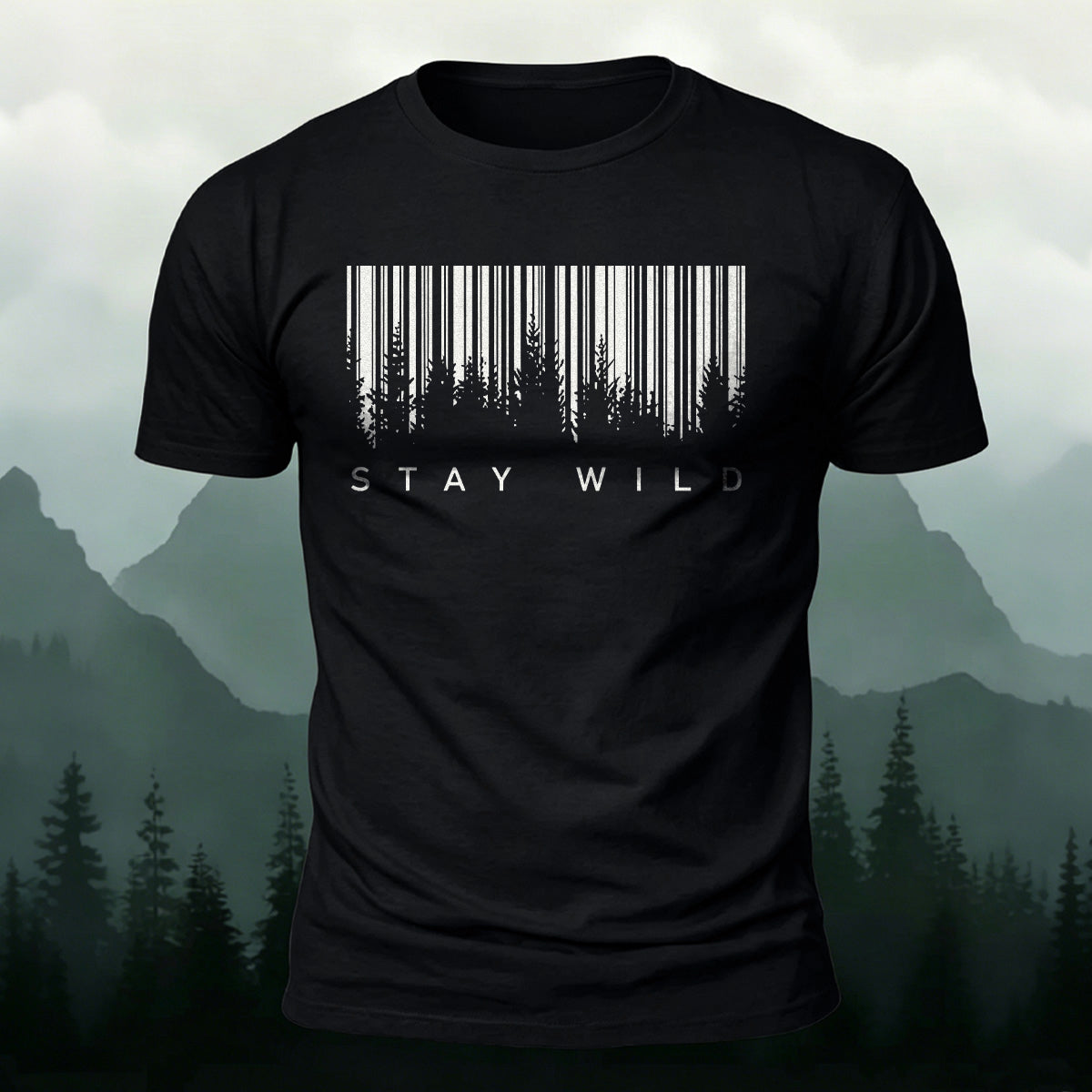 Stay Wild Printed Soft-touch Feel Casual T-Shirt