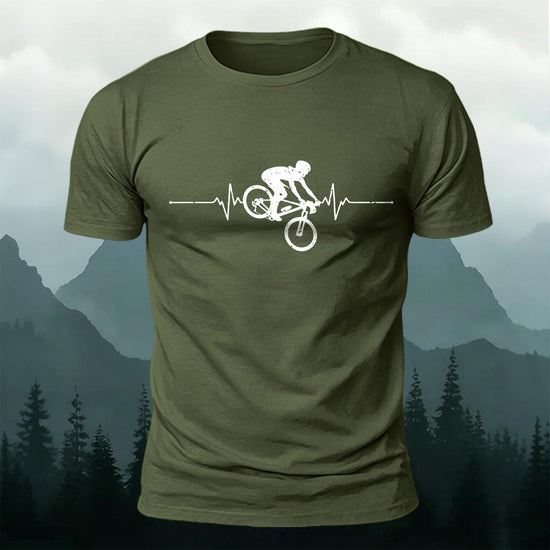 Minimalist Cycling Pattern Soft Comfortable Cotton T-Shirt AMG