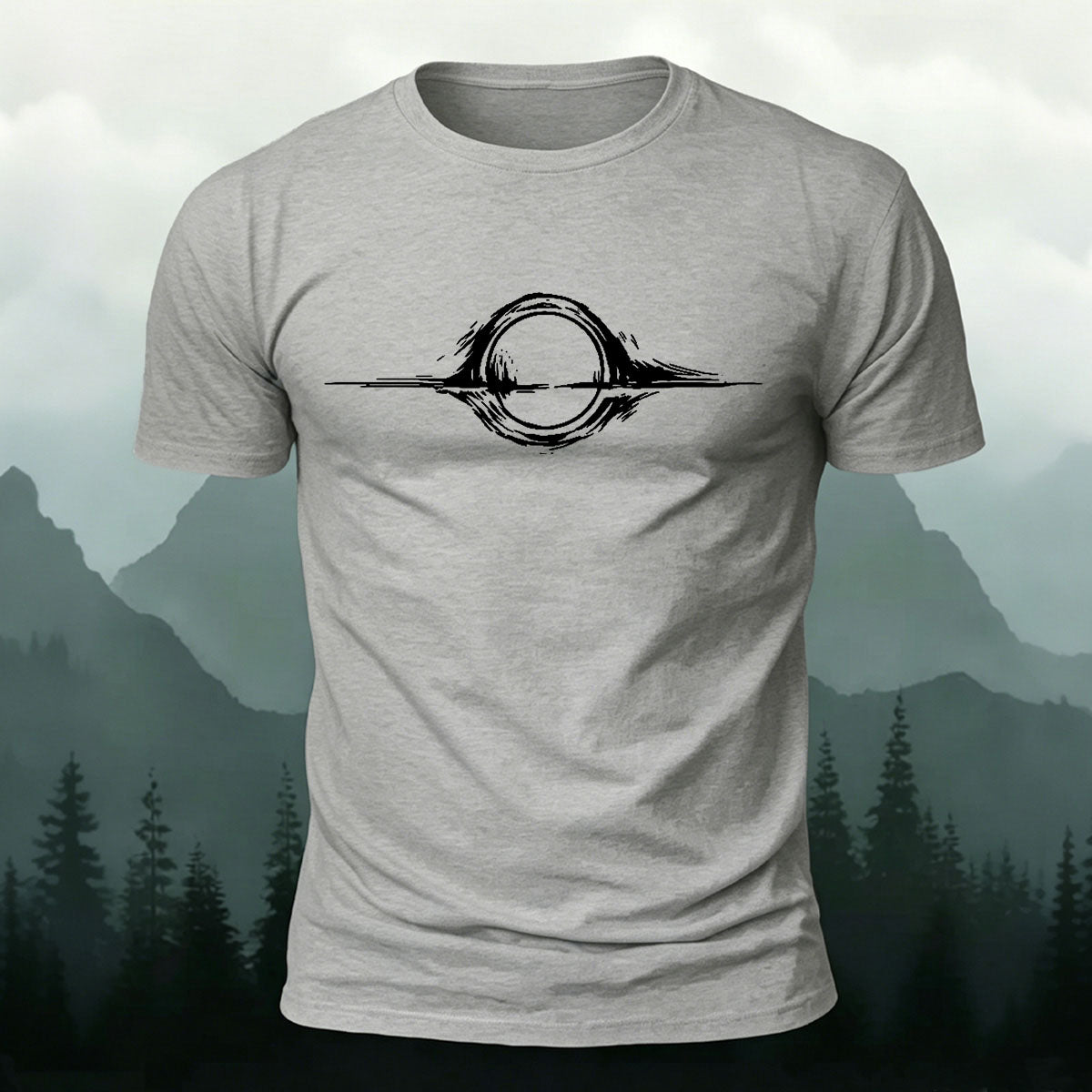 Cool Minimalist Graphics Mountain-Style Casual T-Shirt