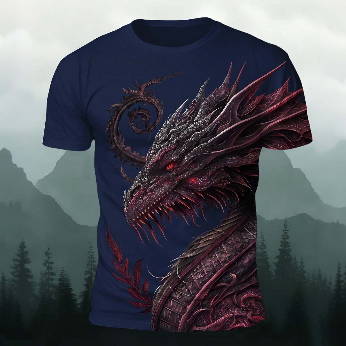 Sublimation Fantasy Dragon Comfortable Casual Tee