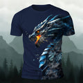 Sublimation Storm Dragon Graphic Cool Casual T-Shirt