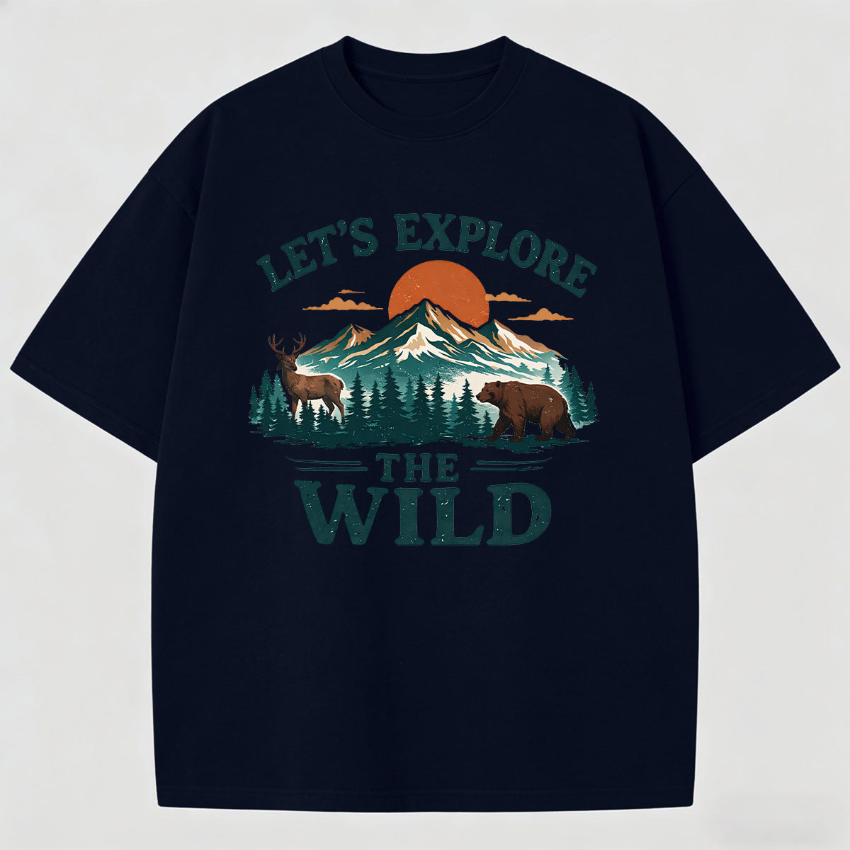 Men's Landscape Painting Print Cotton T-Shirt