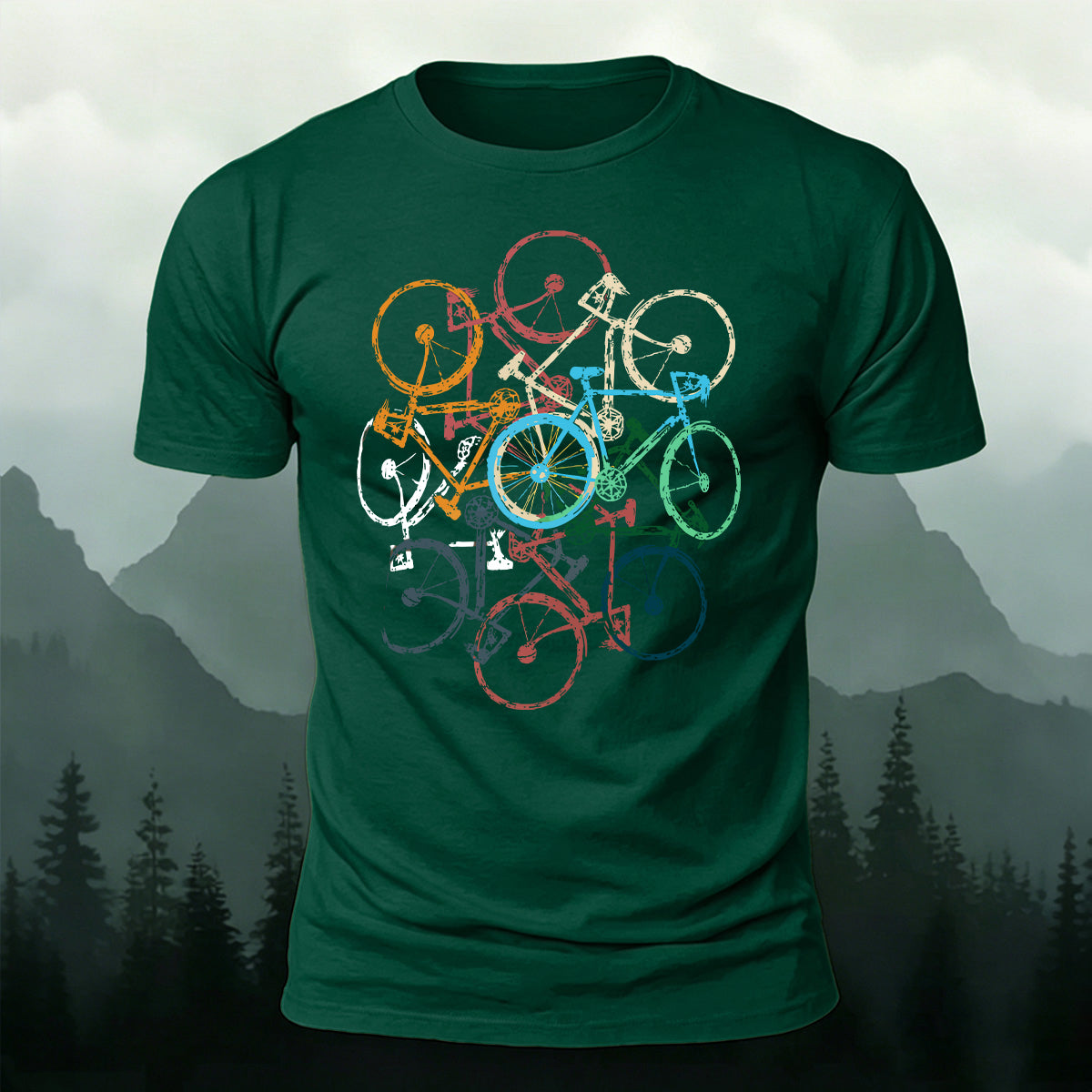 Colorful Bicycle Outdoor Soft Breathable T-Shirt