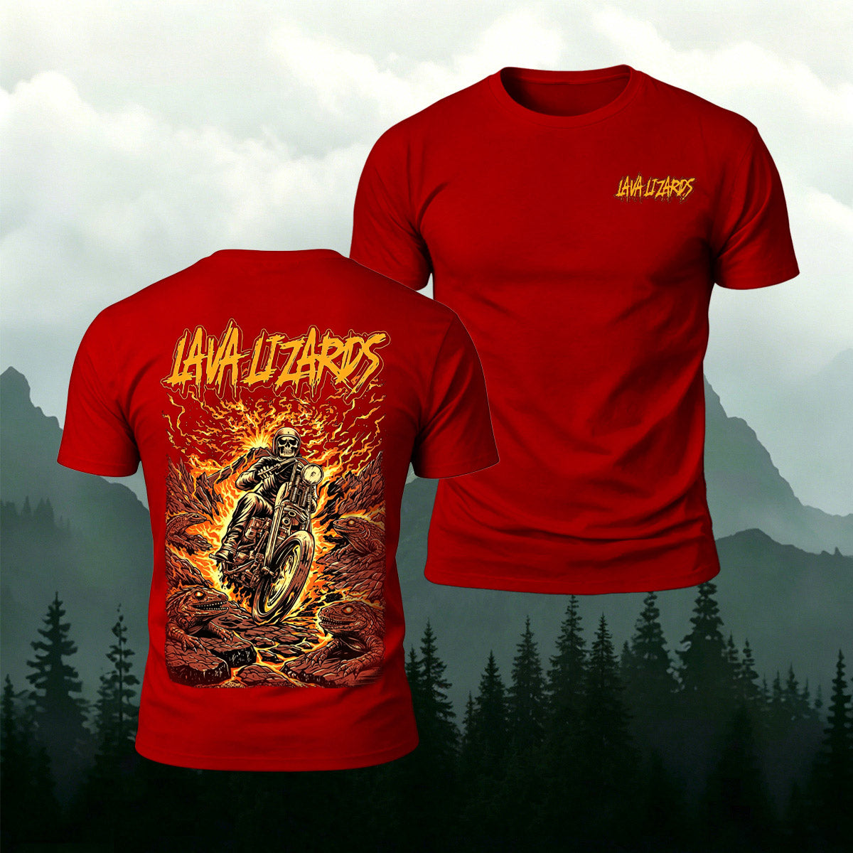 Black Metal-Style Print Casual Cotton T-Shirt