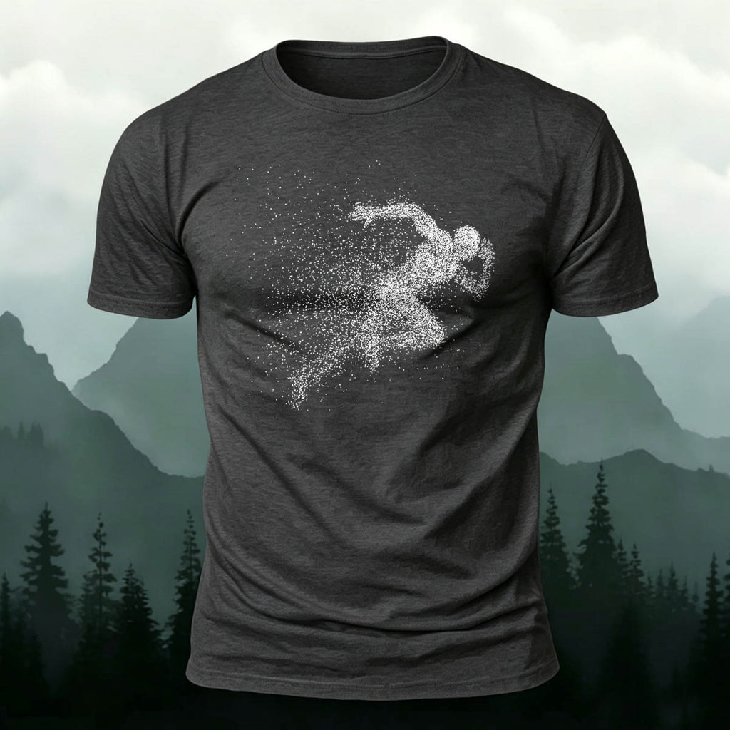 Running Character Print Casual Cotton T-Shirt