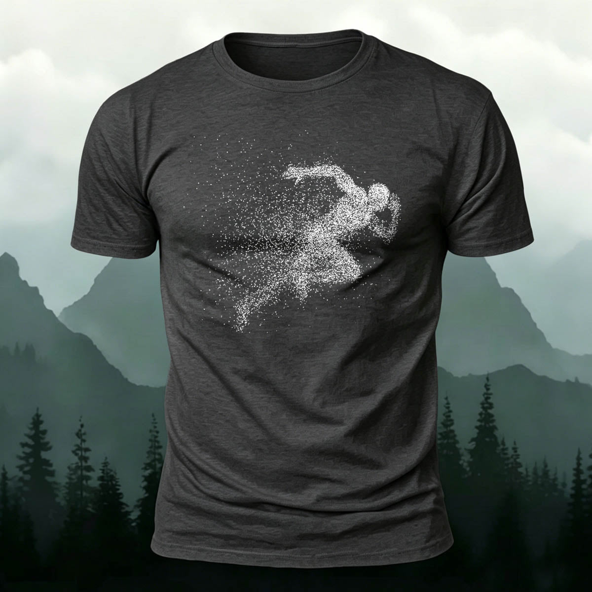 Running Character Print Casual Cotton T-Shirt