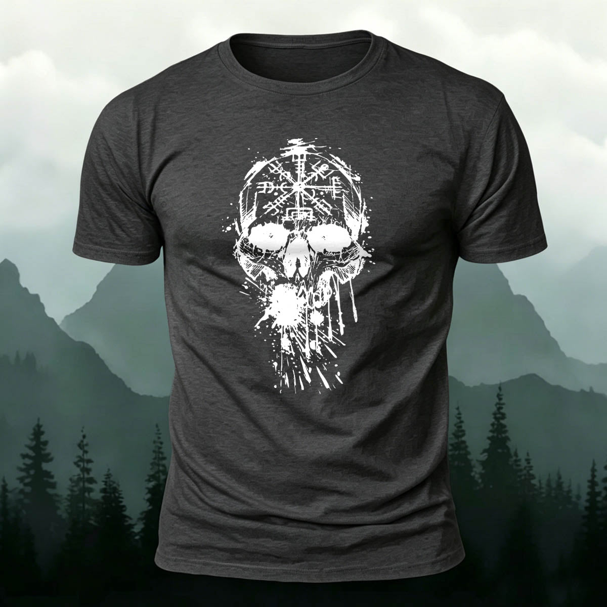 Dark Skeleton Tribe Totem Casual Cotton T-Shirt