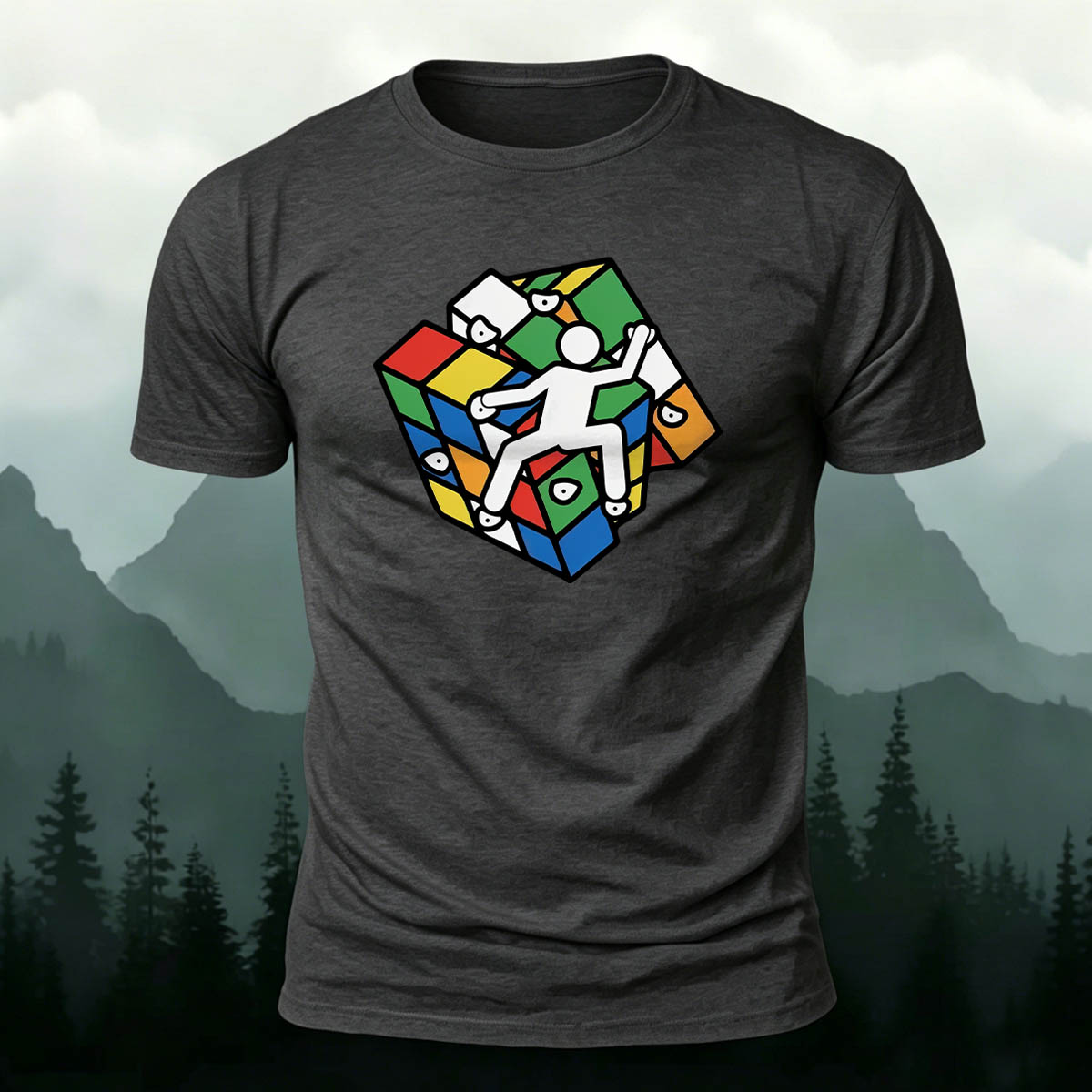 Climbing Cube Simple Casual Breathable T-Shirt