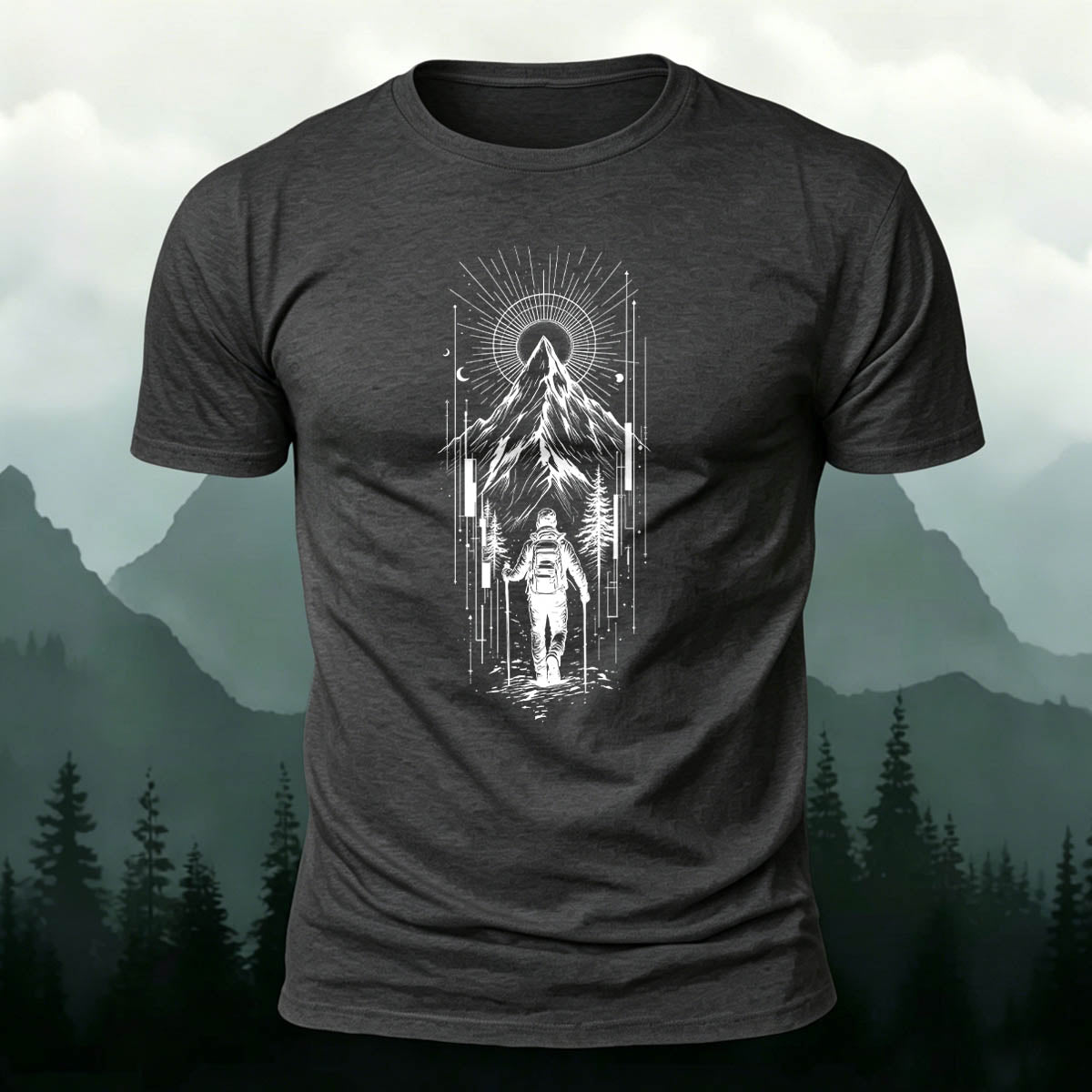 Conquering Snow-Capped Mountains Casual Outdoor Cotton Tee
