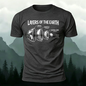 Premium Cotton Vintage Layers Of The Earth Casual Tee