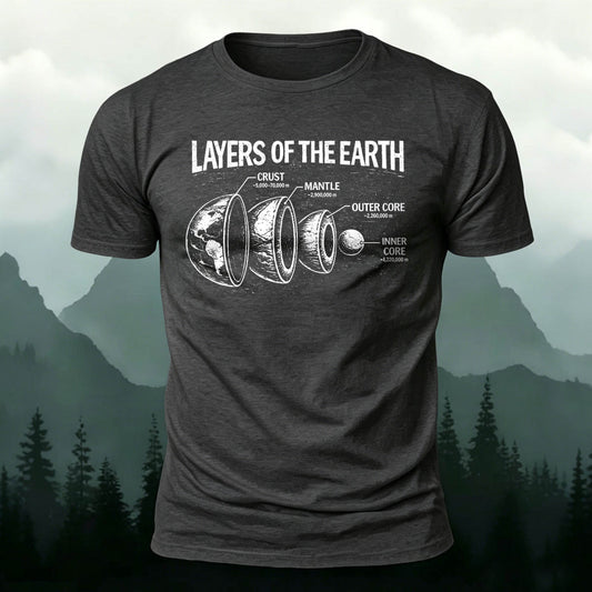 Premium Cotton Vintage Layers Of The Earth Casual Tee