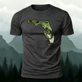Big Catch Black Bass Print Casual Cotton T-Shirt