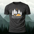 Camping Cartoon Graphic Natural Premium Cotton Tee
