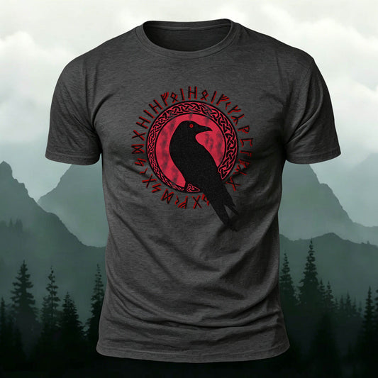 100% Cotton Vintage Viking Rune Bird Graphic T-Shirt