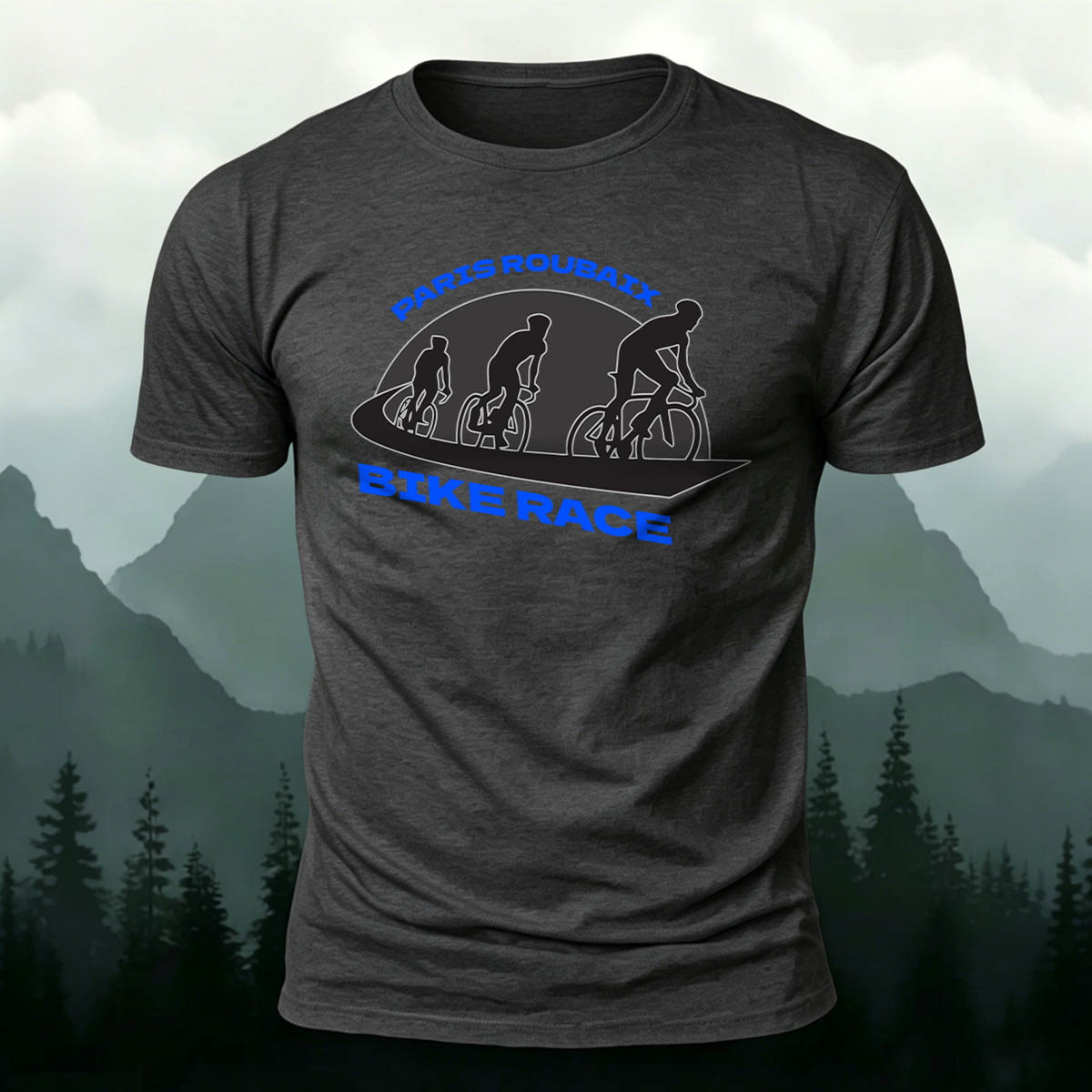 Bike Race Print Casual Versatile Cotton T-Shirt