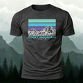 Combed Cotton Rock Mountain Print Casual T-Shirt